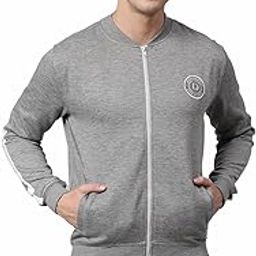 Men's Poly Cotton Sweatshirt - Front Open Zipper, High Neck, Regular Fit, Casual Winter Wear for Men-picture-9