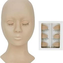 UJEAVETTE® Washable Eyelash Extension Head Cosmetology Makeup PVC Soft for Beginners Skin Color-image-43