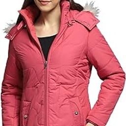 Womens Self Design Pink Detachable Hood Full Sleeve Jacket-picture-39