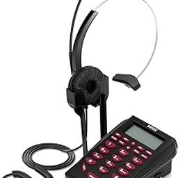 AGPtEK Corded Telephone with Headset & Dialpad for House Call Center Office - Noise Cancellation-15
