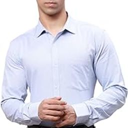 Men's Pure Cotton Structure Pattern Slim Fit Semi Cutaway Collar Full Sleeve Formal Shirt-image-65