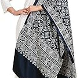 Women's Hand Block Ajrakh Printed Mushru Stole-image-14