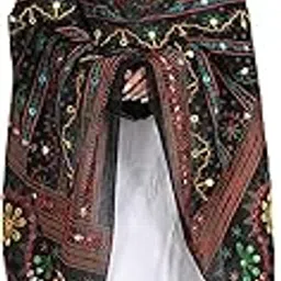 inara robes Black Embroidered Cotton Dupatta-picture-1