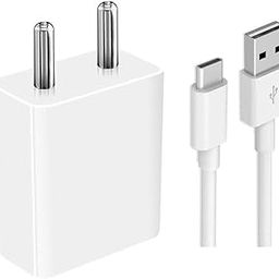Fast Type C Charger for Oppo A74 5G Original Adopter Super Fast Quick Charging Smart IC Technology with 1m Type C USB Data Cable (White, 3.0Amp, 2F,)-image-66