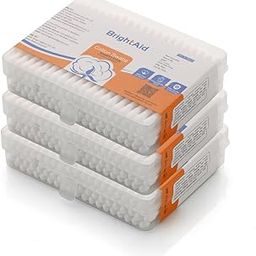 Cotton Buds, Pack of 3, 100% Pure & Soft Cotton,100 Bamboo Wooden Sticks in Each Box-12