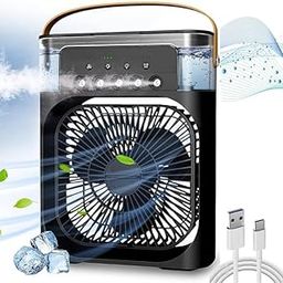 (15 YEARS WARRANTY) Portable Air Conditioner Fan.for shops, office, and kitchen, USB-powered mini AC combine a fan, and mini cooler. Enjoy personalized comfort with 3-speed modes_Multicolor-21