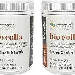 Sharrets Biocolla - 200g x 2, Fish Collagen Powder with Hyaluronic Acid, Vitamin C & Biotin - Beauty Supplement, Vanilla Flavored-67