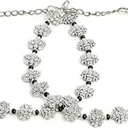 1 Pair Oxidized German Silver Traditional Yet Designer Payal Anklets Pair for Women and Girls in Antique Finish | Anklet Bracelets | Fashion Anklets-image-83