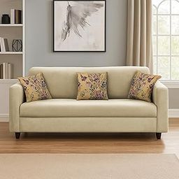 BRAXTON Diane 3 Seater Sofa Set for Living Room (Cream Fabric) Premium Fabric Sofa-image-33