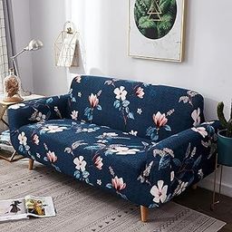 House of Quirk Universal Double Seater Sofa Cover Big Elasticity Cover for Couch 140 GSM Sofa Slipcover (Dark Blue Lotus, 145-185cm)-picture-24