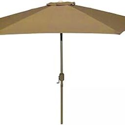 YAHOME 2.7M Patio Umbrella, Stainless Steel Pole Parasol Umbrella without Base, Sun Shade Umbrella with Crank Lift & Tilt Mechanism, UV Protection Portable Beach Umbrella for Deck, Pool, Garden, Brown-image-78