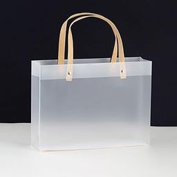 Translucent Gift Bags – Set of 4 | PVC Carry Bags for Gifting | Birthday, Wedding, Anniversary, Party Favor Bags |Shopping Gift Bag (Translucent, 25 cm x 33 cm)-image-20