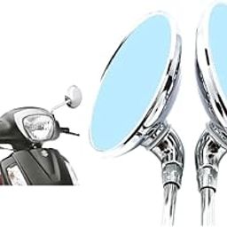 B.K Accessories Steel Chrome Rear View Round Mirrors Compatible for Suzuki access scooter (Set of 2 Pcs)-image-56