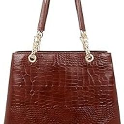 Faux Leather Women Spacious, Stylish Zip Pocket Canvas Handbag Zippered Compartment, Office and Travel Friendly for Girls-image-88