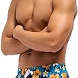 Men's Printed Swim Shorts with Drawstring Closure-image-79