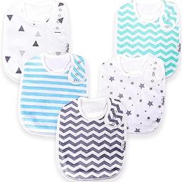 KiddyStar Double Layer Bandana Bibs - Thick, Multi Snaps, Organic Cotton - Soft & Absorbent - For Drooling, Teething, Feeding-picture-15
