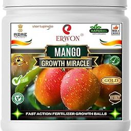 Erwon® Mango GROWTH MIRACLE Fertilizer, Fast Action Organic Granules for rapid Growth and Heavy Flowering and Bigger Fruits. (200 gm)-image-0