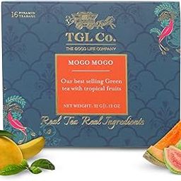 TGL Co. Mogo Mogo Green Tea | Hot & Ice Tea | Fruit Tea | Richness of Flavours | | Refreshing | Immunity Booaster | Juicy Goodness of Mangoes | Flavoured green tea |16 Tea Bags-61