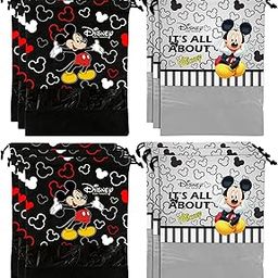 Disney Print 12 Piece Non Woven Travel Shoe Cover, String Bag Organizer (Black & Grey) -HS_35_KUBMART18049-image-94
