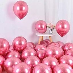 Flyloons 25 pcs Dark Hot Pink Metallic Chrome Balloons for Birthday Decoration items celebration Anniversary Girls Boys Men Women-22