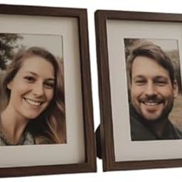 Picture Frame Set of 2, 6x8 inches, Brown Matt Finish, Tabletop Display, Dual Orientation with Acrylic Front-2