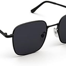 Eyedash Unisex Square Sunglasses – UV400 Protection | Lightweight Metal Frame | Gradient Brown & Classic Black Lens Options-picture-23