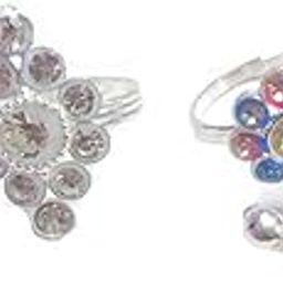 Fancy Toe rings Beautiful Design Silver coated artifical Toe rings For Girls and Women Combo set of 2 pairs-image-63