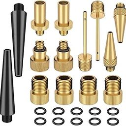 ATORSE Bike Pump Adapter Presta Schrader Donut Valve Adaptor 14pcs with Seal Ring-picture-2