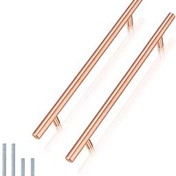 NIZADO -6-3/10" Drawer Pulls Solid Stainless Steel Cabinet Handles Brushed Rose Gold Finish,30 Pack-T Bar Kitchen Cabinet Pulls Drawer Handle,Diameter 10mm(2/5 Inch), Hole Centers:160mm-image-55