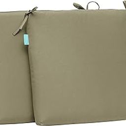H B MASLA Outdoor Indoor Seat Cushions, Square Epe Foam Dining Chair Pads,All Weather, 18"x18"x2",2 Count (Beige)-image-71