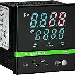 Cautoni Swastik AK6-ETS-100 Dual Display Digital PID Temperature Controller, 96x96 mm Frame, 1 Relay, 1 SSR Output, Thermocouple and RTD Input-25