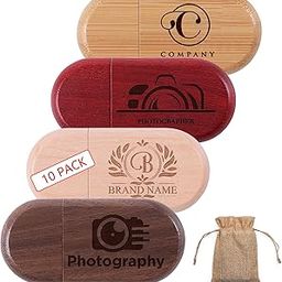 Custom Personalized Wood USB 2.0 Flash Drive, High-Speed Up to 40MB/S Bulk Customized Oval Thumb Drive, Engraved Wooden Memory Sticks with Linen Bag for Company/School/Office/Photography (4GB 10Pcs)-image-41
