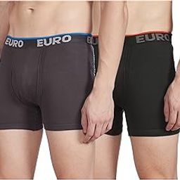 Men's 100% Cotton Modern Standard Solid Trunks (Pack of 2) (REUEUMICTR2P00080_Assorted_080)-1