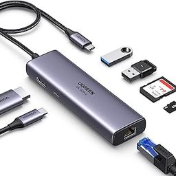 UGREEN Revodok 107 USB C Hub, 7 in 1 Dock with Gigabit Ethernet, 4K@60Hz HDMI, 100W PD Charging, SD/TF Card Reader, and 2 Type A Data Ports Compatible with MacBook, iPad, iPhone 16/15 Pro Max-8