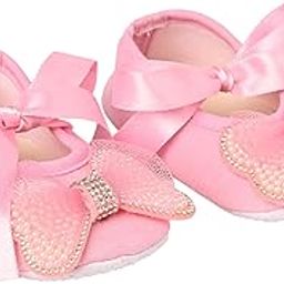 Baby Boys & Girls Bow Ribbon New Born Infant Kids Booties - Pink, 3 Months to 12 Months-image-50