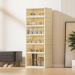 HomeStrap Shoe Stack Foldable Shoe Organizer with Wheels | Fits 12 Pairs | 6-Slot Shoe Rack with Clear Magnetic Doors | Dust & Moisture-Proof Storage for Entryways, Bedrooms & More-7