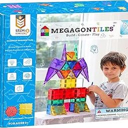 MEGAGONTILES 66pcs Premium Magnetic Tiles, Magnetic Tiles, STEM Authenticated, Magnetic Blocks, Polygons Magnet Set, Magnetic Toys, Magnetic Building Blocks, Magnetic Tile Toy Boys Girls Age 3 4 5 6 7-image-65