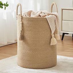 PrettyKrafts 50L Jute Laundry Basket for Clothes | Laundry Bag Foldable | Jute Laundry Bag for Clothes | Rope Laundry Clothes Basket | Toy Storage Basket (16x16x18 inch, Natural Brown)-image-95