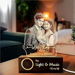 ZOCI VOCI Personalized Acrylic LED Lamp – Romantic Gift for Valentine’s Day, Personalized Gifts for Couples (A Love Story in Light, Lamp + BT Speaker)-13