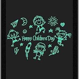 Jericos Portable Ruff 12 inches LCD Digital Writing Tablet, Doodle Board Drawing Pad, Erasable Electronic Reusable Lock Function Educational Toys Big Size pad for Kids (Black)-0
