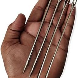 Tia Crafts 5.5 inch Sack Stitching Needle | Big Needle for Gunny Bag Stitching | Suvva Needles |Sack Packing Needle |Book Binding Needle |Stitching Needle - Pack of 4-image-53