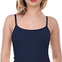 Cotton Regular Non-Padded Camisole Slip/Cami with Adjustable & Detachable Strap for Girls/Women - Free Transparent Strap-picture-1