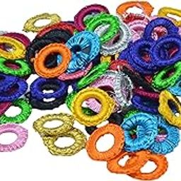 Craft Love Round Crochet Thread Rings Mirror Frames for Embroidery & Craft - Pack of 100 Rings (Size : 1.5 cm) (Multicolor 2)-29