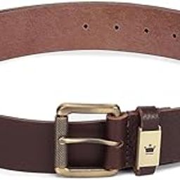 Men Solid Casual Premium Leather with Brush Brass Buckle and LP Loop Belt-image-61