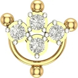 14K/18K Yellow/White/Rose Gold and Diamond Nosepin For Women-image-41