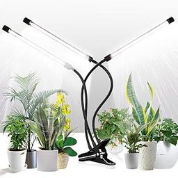 GHodec Grow Light for Indoor Plants,6000K 126LED Clip Plant Lights with Flexible Gooseneck & Timer Setting 4/8/12H,5 Dimmable Levels-image-11