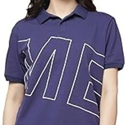 Womens ME Printed Navy Color Regular FIT Polo Tshirt-image-95