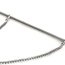 Silver Collar Bar with Removable Chain for Men Women Kids Corporate Party French Cuff Shirts Shirt Suit Blazer in A Gift Box TNSPSIL378 (PACK OF 2)-41