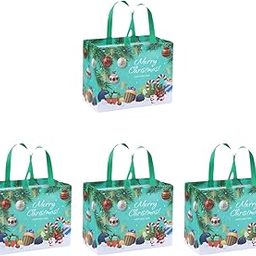 4 Pieces Christmas Gift Bags Large Capacity Multifunctional Party Favor Bags Grass Green| Gift Bag | Paper Gift Bag | Luxury Gift Bag-image-25