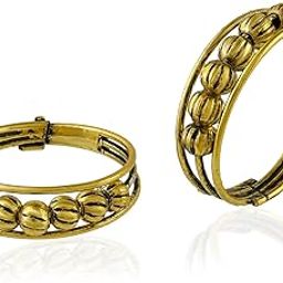 Oxidised Brass Beaded Toe Ring for Women, Adjustable, Traditional Design(ACTR01756)-image-90